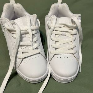 White DC sneakers, size 5